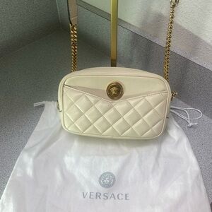 NWOT Versace Cream and Gold Quilted Crossbody/Shoulder Bag